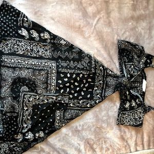 A Black and White Paisley Print dress
